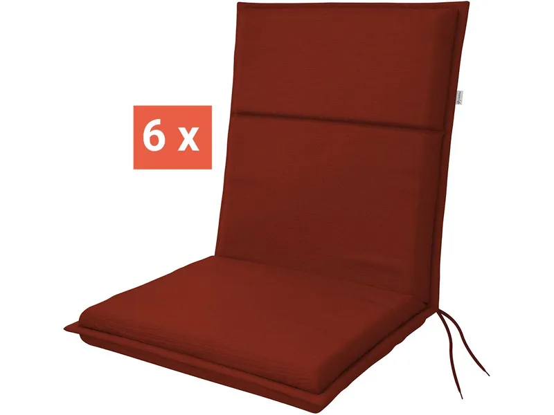 Doppler doppler Auflage "LIFE" für Niederlehner, 6er-Pack, 100x48x4 cm, Polyester, rot – Produktbild 1 von 1
