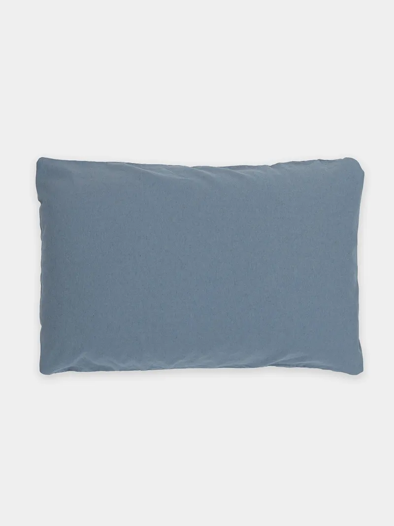 erlich textil erlich textil Michel Kopfkissenbezug aus Bio-Baumwolle, Leinen Mix, made in Europe, Taubenblau, – Produktbild 1 von 6