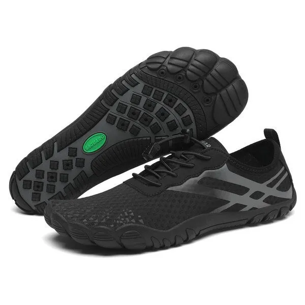 SAGUARO SAGUARO Badeschuhe vegan Barfußschuhe Wasser-Schuhe Surfschuhe Schwimmschuhe, Schwarz 0172, – Produktbild 1 von 4