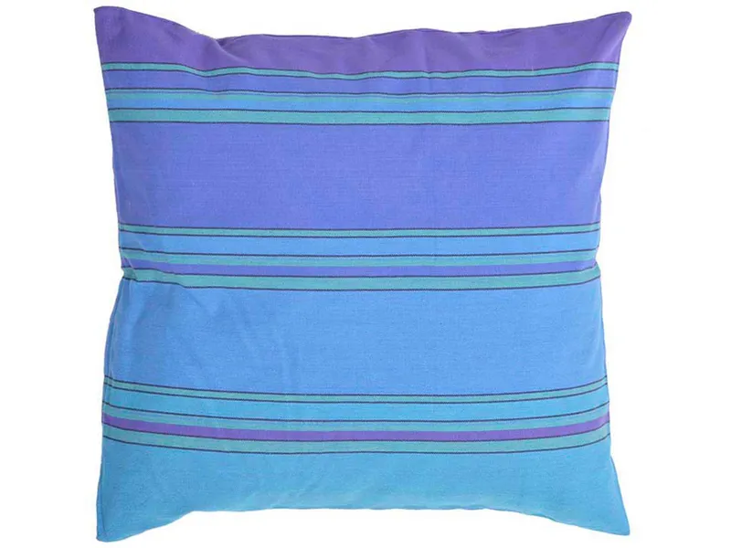 HängemattenGlück HängemattenGlück Kissenbezug aus reiner Bio Baumwolle 60x60cm Blautöne, Azur gestreift (blau, mehrfarbig), – Produktbild 1 von 5