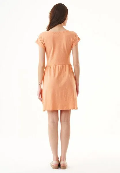ORGANICATION ORGANICATION Slub-Jersey-Kleid aus Bio-Baumwolle, Shell coral, – Produktbild 3 von 4