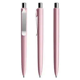 prodir prodir® Druckkugelschreiber DS8 Soft Touch PSR Push, blaue Mine, rosé/silber poliert – Produktbild 1 von 1