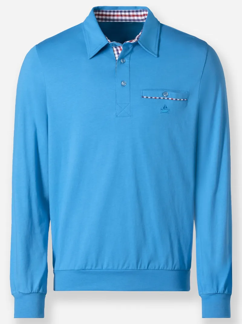 marco donati Langarm-Shirt azur, Azur, – Produktbild 1 von 2