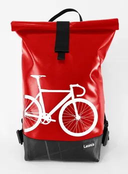 Leonca Leonca Rollrucksack aus LKW-Plane in 11 Farben/3 Größen mit Rennrad-Druck – Produktbild 1 von 1