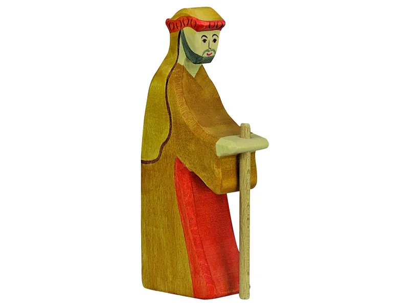 Holztiger Holztiger Holzfigur "Hirte mit Stab 2" 5,5 x 2,3 x 15 cm, Mehrfarbig, – Produktbild 1 von 2