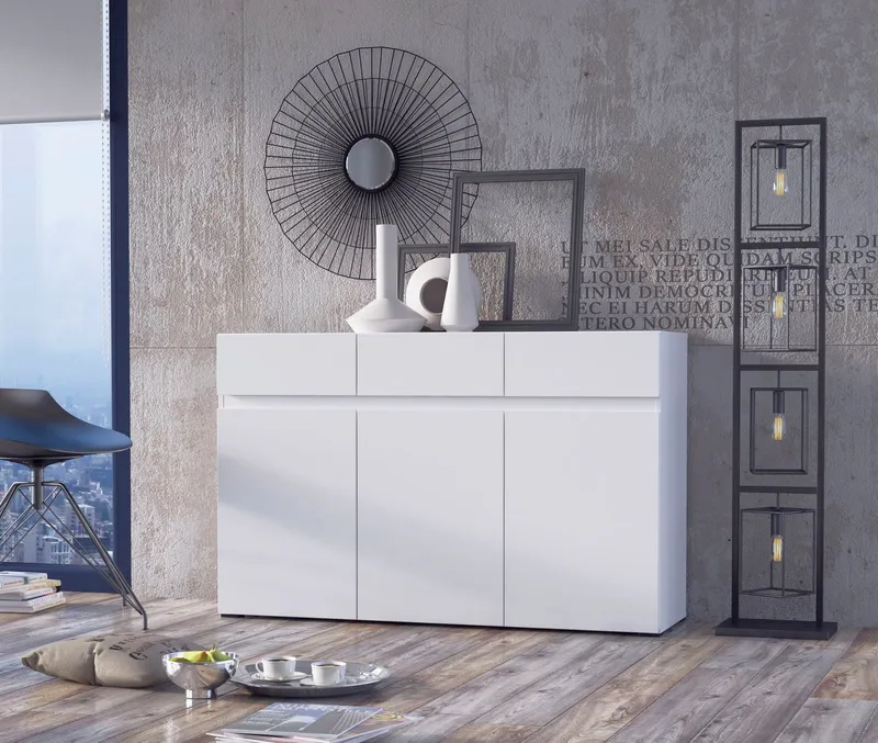 Home affaire Sideboard Rimini, Breite 135 cm, Weiß, – Produktbild 2 von 8