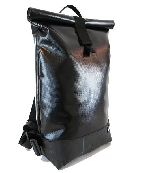 Leonca Leonca Rollrucksack aus LKW-Plane in 11 Farben/3 Größen, Schwarz, – Produktbild 1 von 4