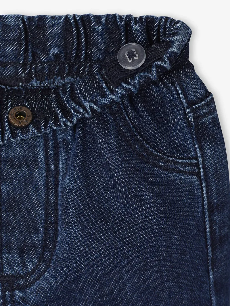 Vertbaudet Baby Jeans mit Dehnbund BASIC, Dunkelblau, – Produktbild 4 von 5