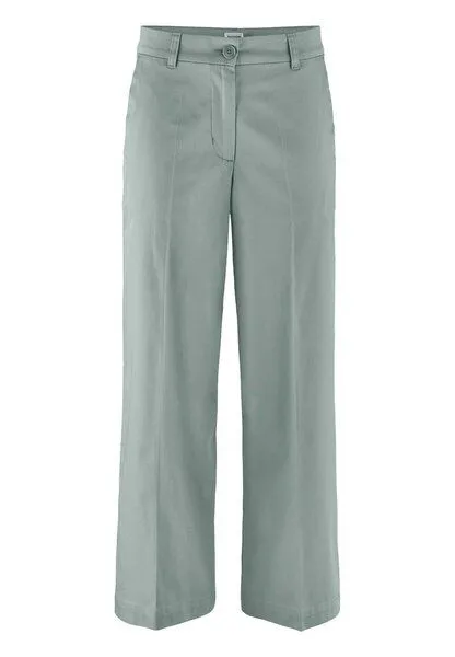 hessnatur hessnatur Hose Culotte Regular aus Bio-Baumwolle, Mattgrün, – Produktbild 3 von 4