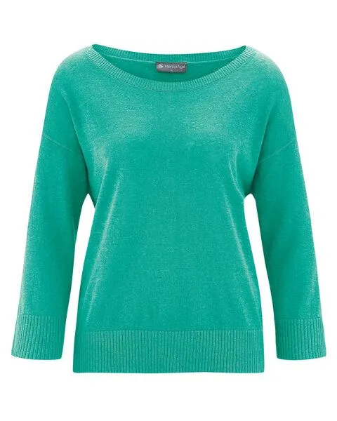 HempAge HempAge Leichter Pullover Hanf/Biobaumwolle, Emerald (grün), – Produktbild 1 von 4