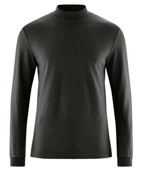 HempAge HempAge Rollkragen Langarmshirt Herren Hanf/Biobaumwolle, Black(schwarz), – Produktbild 2 von 4