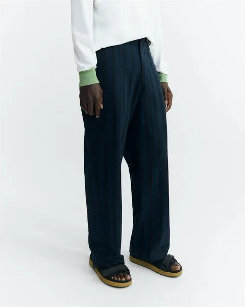 thinking mu thinking mu Gestreifte Stoffhose Modell: Marc, Navy (blau), – Produktbild 5 von 5