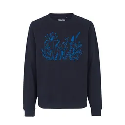 HANDGEDRUCKT HANDGEDRUCKT "Wilde Wiese" Unisex Sweatshirt aus reiner Biobaumwolle (kbA) – Produktbild 1 von 1