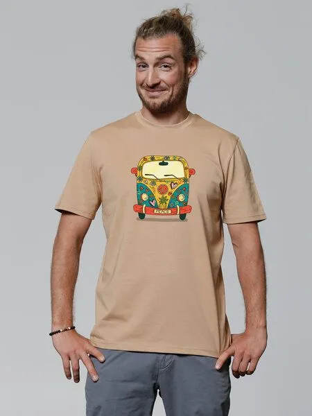 watapparel watapparel T-Shirt Unisex Hippies Bus, Latte, – Produktbild 2 von 4