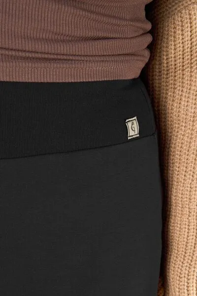 La Gitana La Gitana Midirock - A-Linien Damen Rock aus Bio-Baumwolle. Modell: "Anella", Schwarz, – Produktbild 3 von 4
