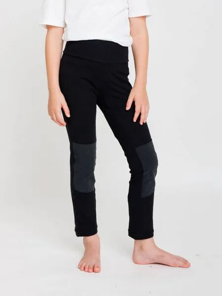 Babbily Babbily Sport Leggings aus Bio-Baumwolle - verstärkte Knie, Schwarz, – Produktbild 1 von 4