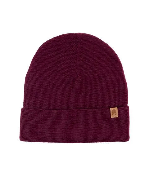 Kopyto Kopyto WOLF - Glatte Zweilagige Beanie Mütze aus 100% RWS-Merinowolle, Maroon, – Produktbild 4 von 6
