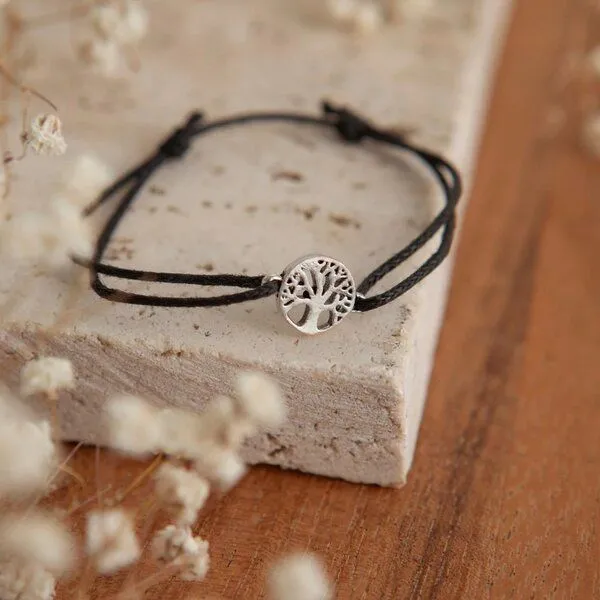 Erden Projekt Erden Projekt 1 Armband pflanzt 5 Bäume, Silber (schwarzes armband), – Produktbild 4 von 4