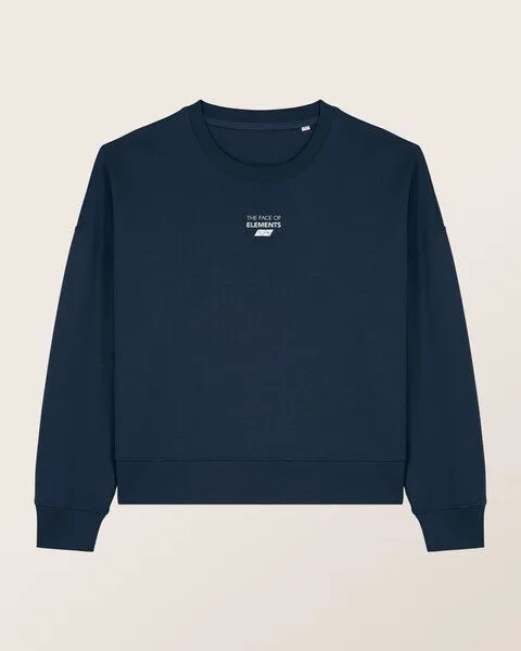 THE FACE OF ELEMENTS The Face of Elements Essential - Relaxed Boxy Fit Sweatshirt aus 100% Bio-Baumwolle, Navy blue (blau), – Produktbild 1 von 3