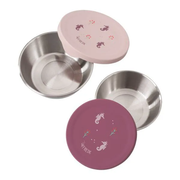 Fresk Snackbox-Set für Kinder – 2 Edelstahldosen mit Silikondeckel, Seahorse, – Produktbild 2 von 2