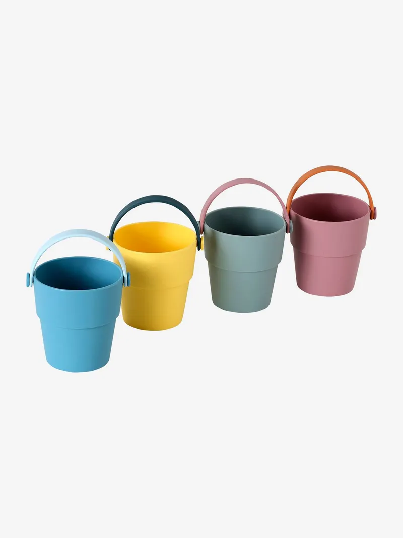 Vertbaudet 4er-Set Baby Badewannen-Eimer aus Silikon, Mehrfarbig, – Produktbild 2 von 3