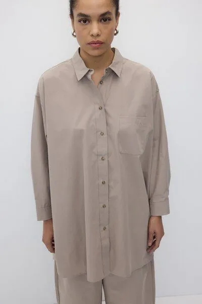 Rita Row Rita Row Oversize-Bluse MORRIS aus Bio-Baumwollpopeline, Grey, – Produktbild 2 von 4