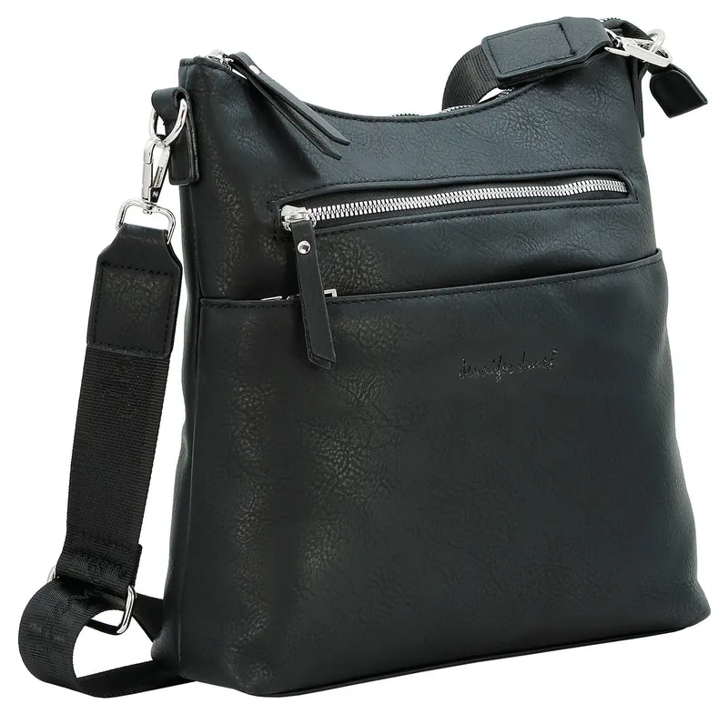 J JONES JENNIFER JONES Umhängetasche Modische Damen Crossbody Schultertasche für Alltag & Freizeit Casual, Schwarz, – Produktbild 1 von 5