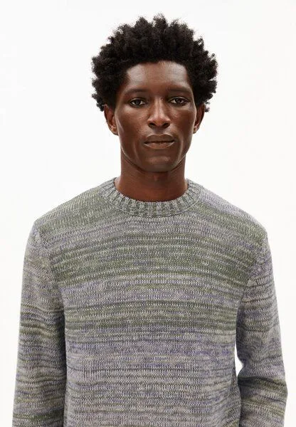 ARMEDANGELS ARMEDANGELS YARNMIX Herren Pullover aus Bio-Baumwolle, Fatigue green-pungent purple, – Produktbild 3 von 4