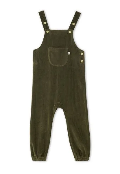 Leela Cotton Leela Cotton Kinder Latzhose aus 100% kbA-Baumwolle - Cordstoff Overall 2444, Oliv, – Produktbild 1 von 3