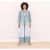 Jaya SATYA - JAYA-UNIQUE Serie - Damen - Kimono aus Ecovero, handgefärbt in Tie-Dye oder Farbverlauf in Bali, Mint, – Produktbild 1 von 1