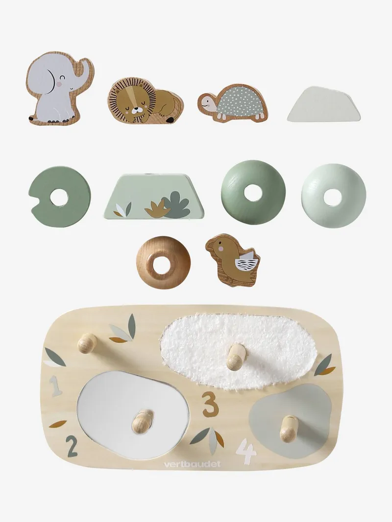 Vertbaudet Mitwachsendes Baby Stapelspiel TANSANIA aus Holz FSC®, Gelb, – Produktbild 4 von 4