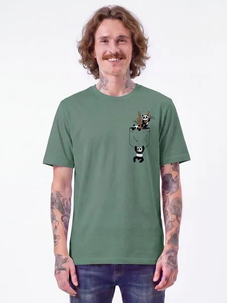 watapparel watapparel T-Shirt Unisex Pocket Pandas, Green bay, – Produktbild 2 von 2