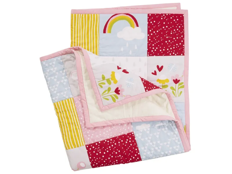 HANS NATUR HANS NATUR Krabbeldecke Patchwork Design Einhorn Maße 120 x 145 cm, Mehrfarbig, – Produktbild 1 von 2