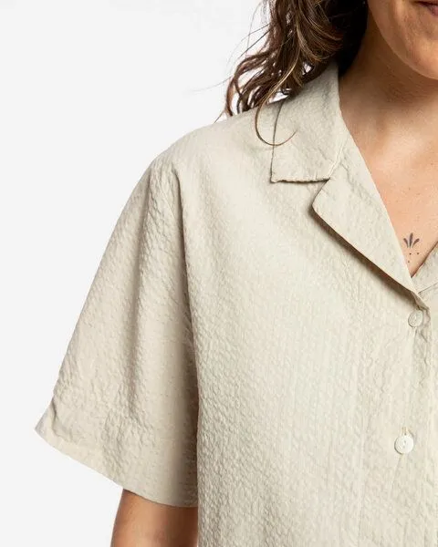 MATONA Matona Kurzärmelige Bluse | Seersucker Blouse | aus Bio-Baumwolle | GOTS-zertifiziert, Sand, – Produktbild 3 von 4