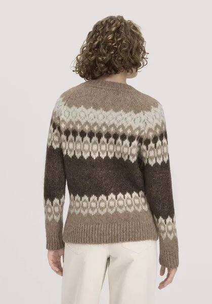 hessnatur hessnatur Stick Pullover Relaxed aus Alpaka und Bio-Baumwolle, Naturbraun, – Produktbild 2 von 4