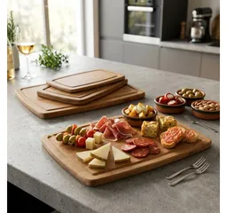 Kesper Kesper Schneidebrett mit Saftrillen, Bambus, (Set, 4-St), 3 verschiedene Größen – Produktbild 1 von 1