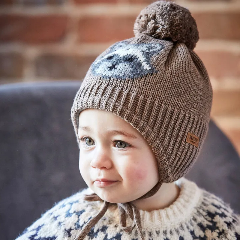 Maximo Maximo Winter-Strickmütze Waschbär, Braun | mehrfarbig, – Produktbild 1 von 1