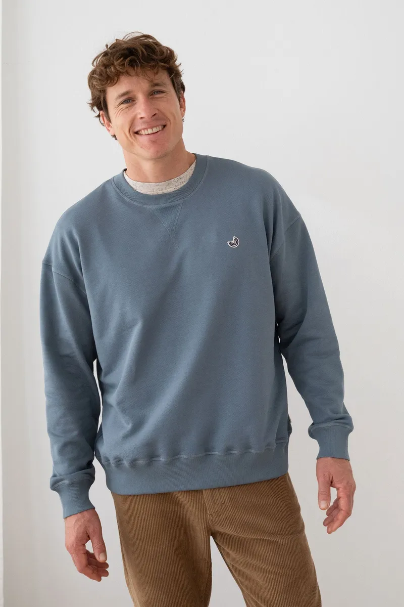 TWOTHIRDS TWOTHIRDS Herren vegan Sweatshirt Hagenmiddle Sturmblau, Blau, – Produktbild 1 von 2
