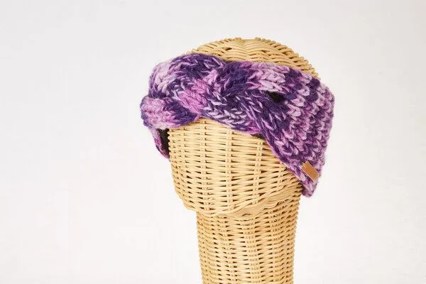 short'n'pietz short'n'pietz Schurwollstirnband meliert, handgestrickt, Lila, – Produktbild 1 von 1