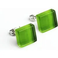 ALEXASCHA ALEXASCHA Minimalistische Ohrstecker, klein, aus Glas | PUREFORM, Grasgrün, – Produktbild 1 von 1