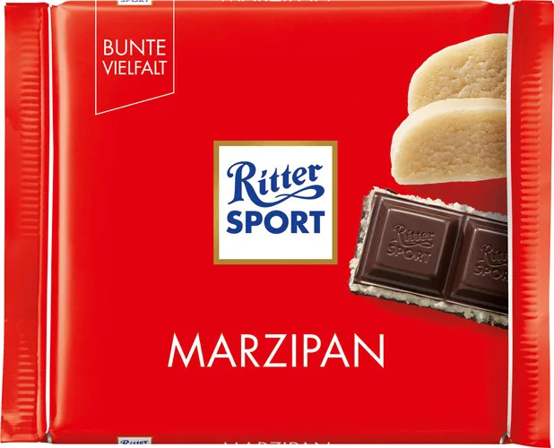 Ritter Sport Ritter Sport Schokolade, Ritter Sport Marzipan Halbbitter Schokolade mit Edel Marzipan 100g – Produktbild 5 von 5