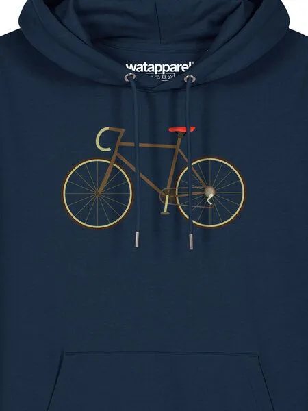 watapparel watapparel Hoodie Unisex Fahrrad, French navy, – Produktbild 3 von 4
