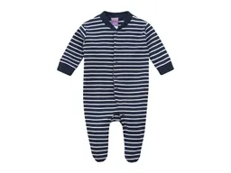 Living Crafts Living Crafts Baby und Kinder Schlafanzug Bio-Baumwolle mit Füßchen marine-weiß gestreift Gr. 98 – Produktbild 1 von 1