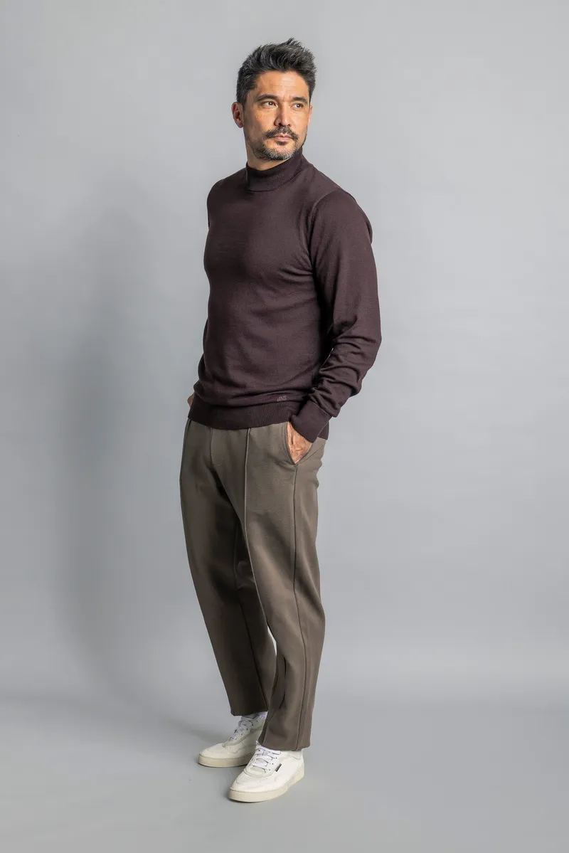 DIRTS DIRTS Herren vegan Strickpullover Mit Stehkragen Espressobraun, Braun, – Produktbild 1 von 2