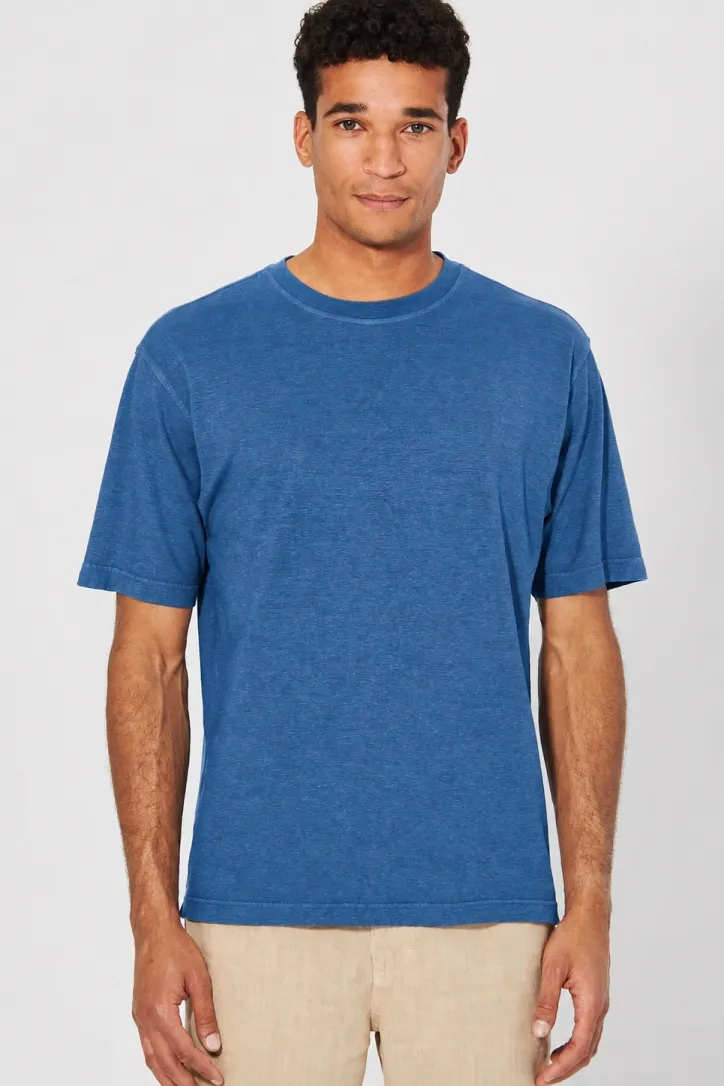 HempAge Hempage Herren vegan T-Shirt Basic Meeresblau, Blau, – Produktbild 2 von 2