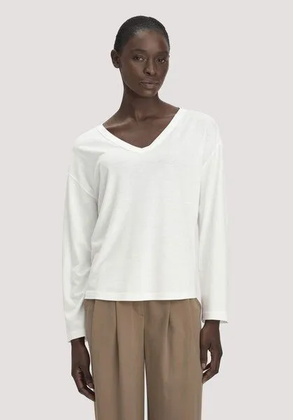 hessnatur hessnatur Longsleeve Oversize aus TENCEL Lyocell und Bio-Baumwolle, Naturweiss, – Produktbild 1 von 4