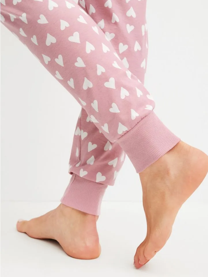 CALIDA CALIDA Schlafanzug Cotton Stripes (2 tlg) Langarm, Rundhals-Ausschnitt, lockere Passform, Baumwolle, Lila, – Produktbild 5 von 5