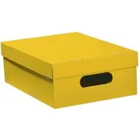 Aufbewahrungsbox "Color" aus Recyclingkarton, klein 24 x 32 x 11,5 cm, gelb – Produktbild 1 von 1