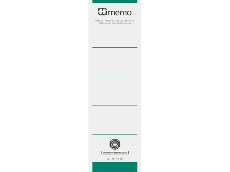 Memo 10 memo-Rückenschilder 7,5cm grün – Produktbild 1 von 1