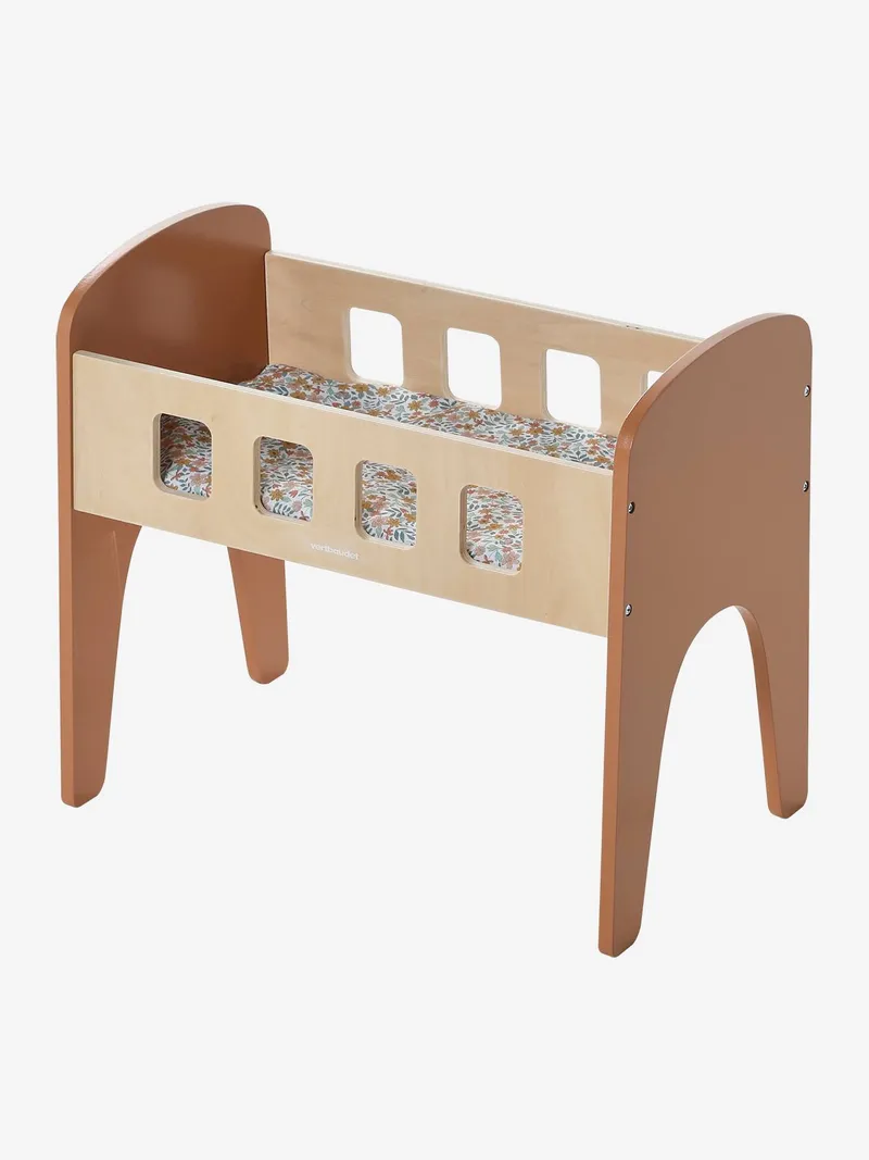 Vertbaudet Puppenbett MINI RETRO Holz FSC® karamel/, Karamel/braun, – Produktbild 4 von 4